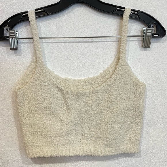 Skims Cozy Knit Cropped Tank Top White Women’s Size Small / Medium - Picture 2 of 3